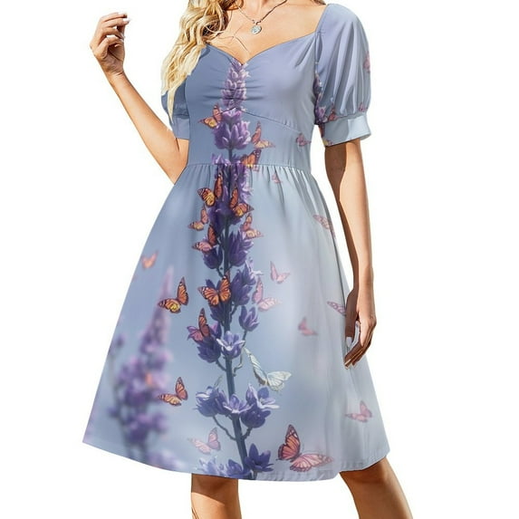 Lavender , Multiple Small Butterflies Colorful (32) 2025 Dress Evening Elegant And Chic Women for Outfits Beach Clothes Women Dress