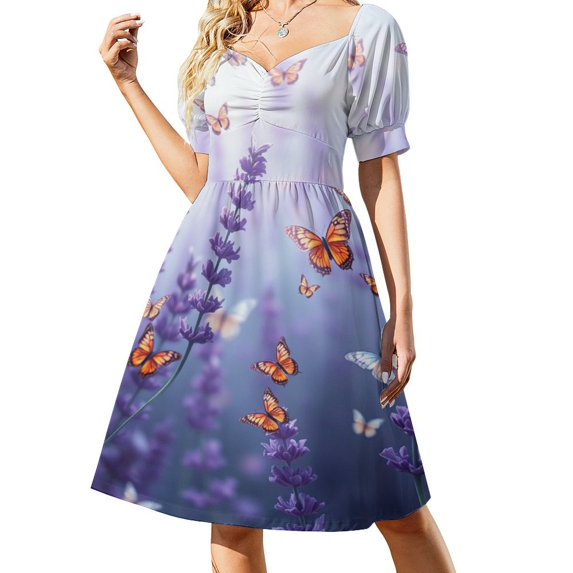Lavender , Multiple Small Butterflies Colorful (36) 2025 Dress Evening Elegant And Chic Women for Outfits Beach Clothes Women Dress