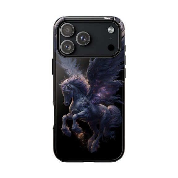 Lavender Nebula Pegasus Wings Tough Slim Phone Case with iPhone 17 to 11 Pro Max