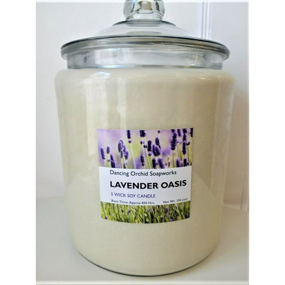Lavender Oasis Scented 5 Wick Soy Candle