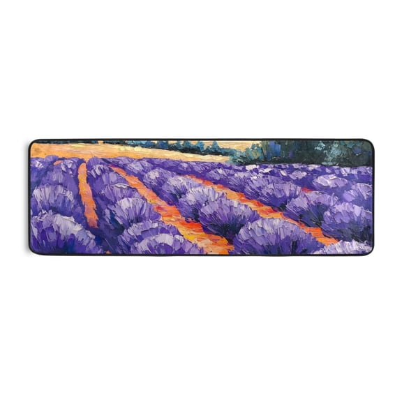 Lavender Oil Painting Runner Rug for Hallways Kitchen Non Slip 2'x 6' Washable Hall Carpet for Bedroom Entryway Laundry Room