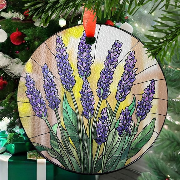 Lavender Ornament Suncatcher, Lavender Suncatcher, Lavender Lover Decor, Flower Lover Gift, Lavender Window Hanging Decor, Garden Decor, 2025, Holiday 2025, Festive Home Accent,