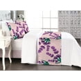 thumbnail image 1 of Lavender Pattern Bed Runner Set, Watercolor Romantic Botany Artwork with Floral Boho and Leaves, Decorative Bedding Scarf & 2 Pillow Shams for Hotels Homes, King, Jade Green and Purple, by Ambesonne, 1 of 3