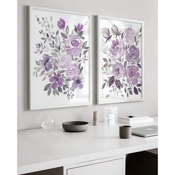 Lavender Peony Prints Set Of 2,