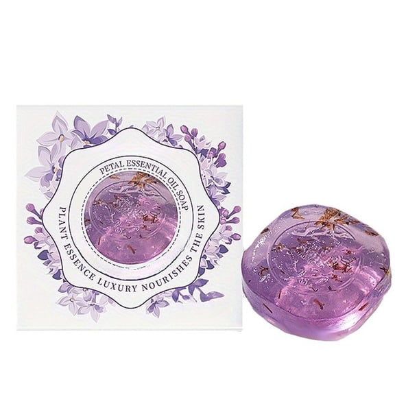 Lavender Petal Essential Oil Soap Bar For Bathing & Body Cleansing 100G Paper Container