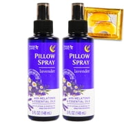 Lavender Pillow Spray for Aromatherapy- Bundle with 2 Lavender Pillow Spray Bottles with Essential Oils Plus Eye Mask | Essential Oil Sleep Time Bedding Mist