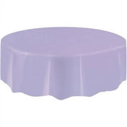 Lavender Plastic Party Tablecloth, Round, 84in