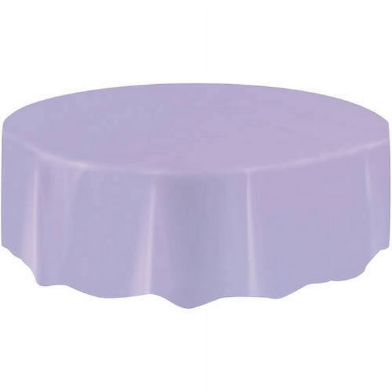 Lavender Plastic Party Tablecloth, Round, 84in