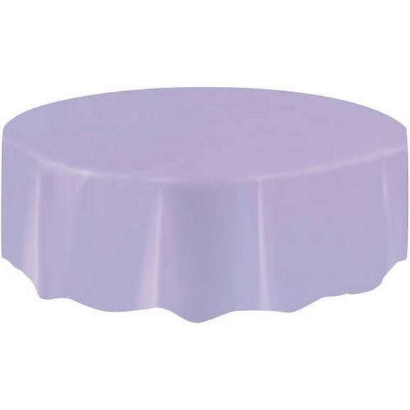 Lavender Plastic Party Tablecloth, Round, 84in