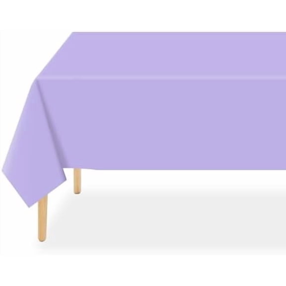 Lavender Plastic Table Cloth Disposable 12 Pack, 54 x 108 Inch Tablecloths for Birthday Party Supplies, Easter Decorations, Light Purple, Pastel, Lilac Rectangle Table Cover