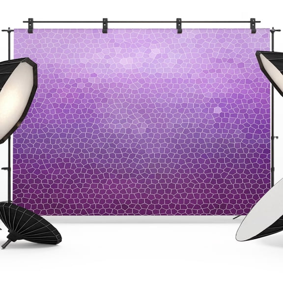 Lavender Plum Mosaic Backdrops for Photography, Minimalist Abstract Hexagonal Grid Gradient Fabric Photo Background Sturdy Studio Props for Photo Studio, Video Recording, Booth & Photoshoot 7x5ft