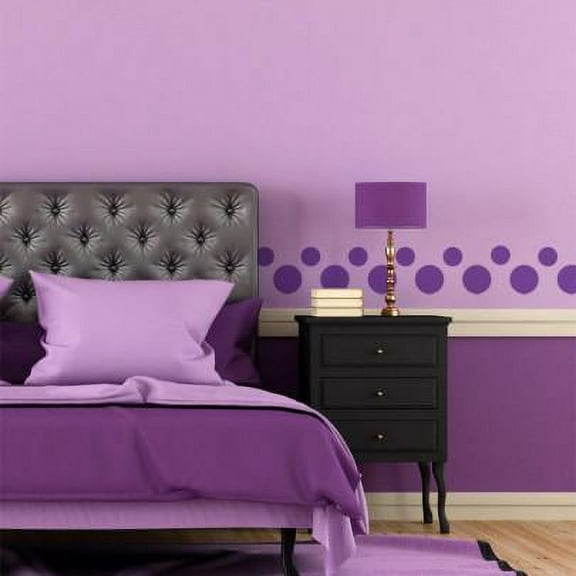 Lavender Polka Dot Wall Decals Purple Dot Wall Stickers Fun Dots Room Decor Includes 63 Dots 1"-6.5"