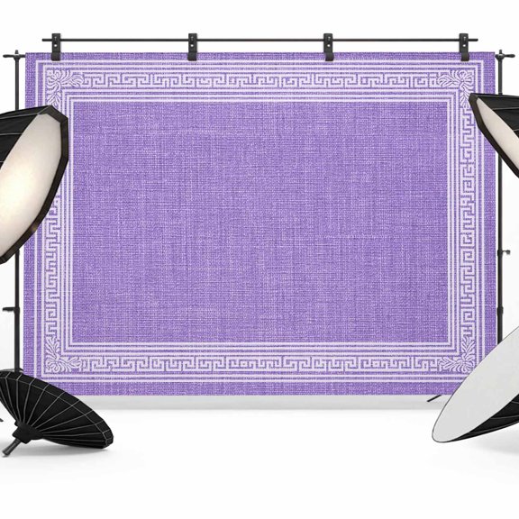 Lavender Purple Abstract Art Photography Backdrop 7x5FT, Vintage Linen Greek Key Geometric Photo Backdrops, Background for Photography Studio Photo Studio Background, Back Drop for Photoshoot
