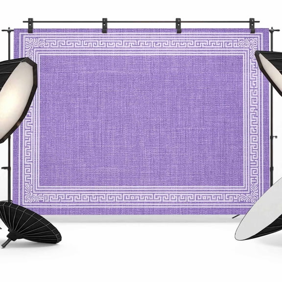 Lavender Purple Abstract Art Photography Backdrop 8x6FT, Vintage Linen Greek Key Geometric Photo Backdrops, Background for Photography Studio Photo Studio Background, Back Drop for Photoshoot