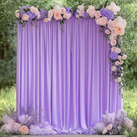 Lavender Purple Backdrop Curtain for Parties 10x8FT Photo Backdrop Drapes for Wedding Party Curtain Backdrop for Photoshoot Baby Shower Birthday Photography Background 2 Panels 5x8FT