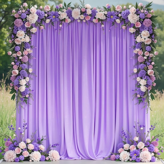 VGMiu Backdrop Curtain for Wedding Parties Lavender Purple 10 x 10FT Photo Polyester Backdrop Drapes for Wedding Baby Shower Birthday 2 Panels 5x10FT