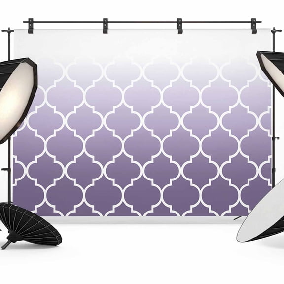 Lavender Purple Backdrop for Photography, Moroccan Trellis Abstract Gradient Geometric Photo Backdrop Portrait Background Party Banner Photo Backgrounds for Studio Booth Props, 7x5ft