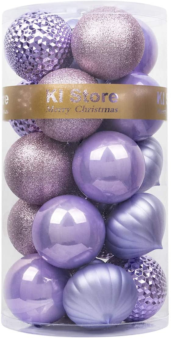Lavender Purple Christmas Balls 20pcs 3.15Inch Christmas Tree