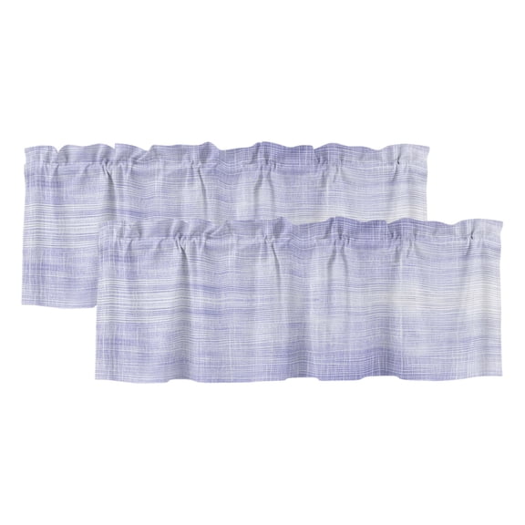 Lavender Purple Curtain Valances for Windows, Kitchen Valance Window Treatments Panel 2 Pack, Vintage Solid Color Modern Minimalist Rod Pocket Short Curtains for Bathroom Bedroom 42 x 12 Inch
