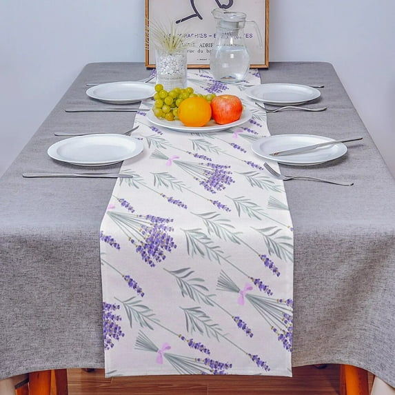Lavender Purple Dense Table Runner Luxury Home Dining Table Coffee Table Holiday Wedding Decoration Party Dinner Table Runner