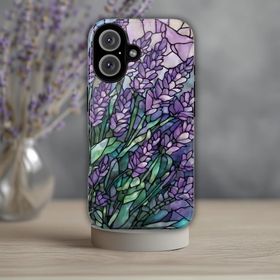 Lavender Purple Floral Case With Soft Botanical Pretty Aesthetic for iPhone 17 16 15 14 13 12 11 Pro Max