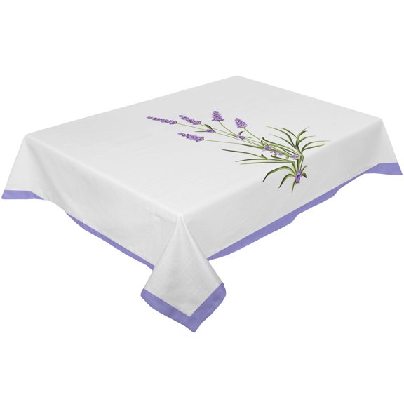 Lavender Purple Flowers Leaves Retro Tablecloths Waterproof Kitchen Items Coffee Table For living Room Home Decor Dining Table