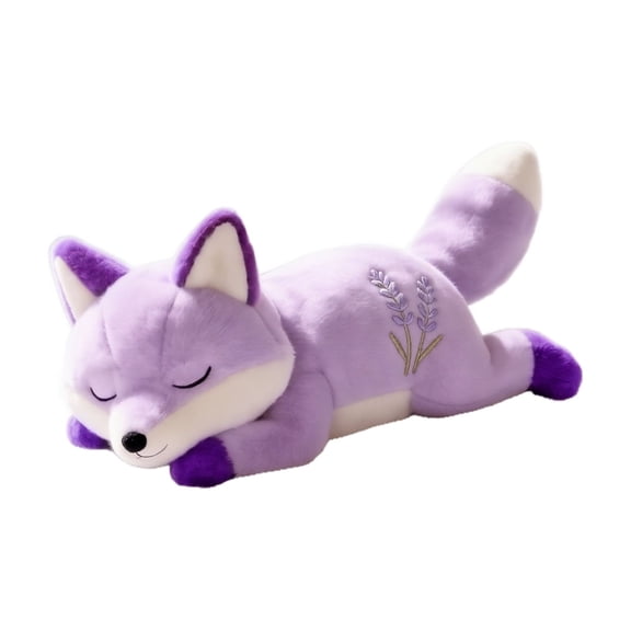 Lavender Purple Fox Stuffed Animals Plushies, Soft Cuddly Fox Stuffed Animal for Boys Girls, Huggable Plush Pillows Companion Dolls for Holiday Gifts, 15.8*7.1 In Plush Toy for Bedroom Home Decor