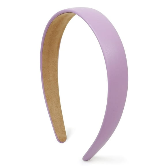 Lavender Purple Headbands for Women 1 Inch Halloween Headbands Wide Thick Red Hairband Faux Leather Headband for Women and Girls Fashion Plastic Hard Head Band Solid Colors（2 packs）