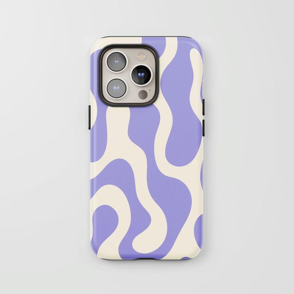 Lavender Purple Phone Case for iPhone 17 to 11 Pro Max Wavy Abstract