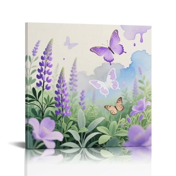 Lavender Purple Print On Canvas, Canvas Prints Wall Art, Ready to Hang Ready To Hang Room Home Art Decor