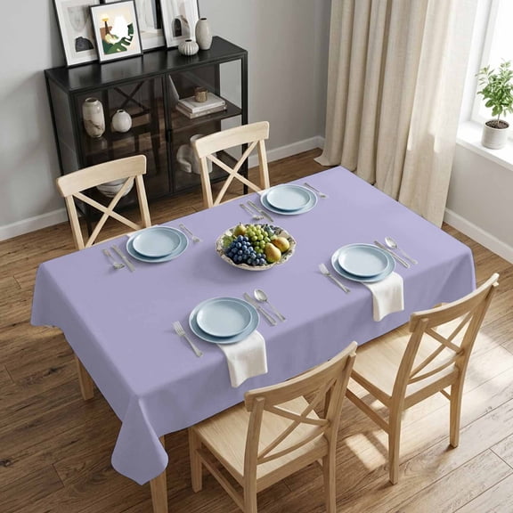 Lavender Purple Rectangle Tablecloth 52x70 Inch Solid Color Waterproof Polyester Tablecloth for Dining Table, Washable Table Cover for Kitchen Dining Room Wedding Decoration,Stain Resistant