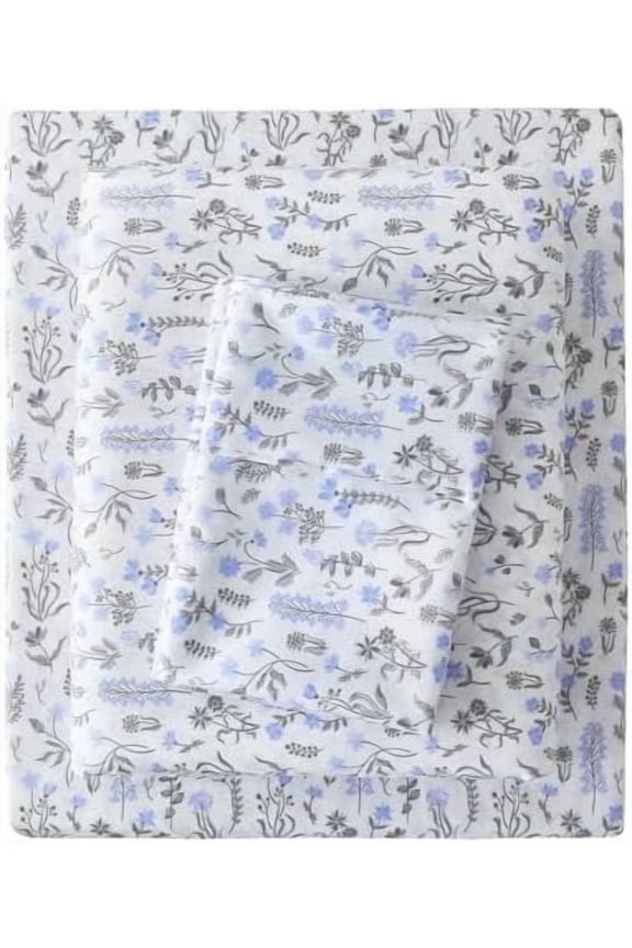 Lavender Queen Sheet Set - 4 Piece Vintage Violet & Grey Flower Patterned Bed Sheets - Soft, Breathable Microfiber Floral Sheets with Deep Pocket, Non-Slip Fitted Sheets & Pillowcases