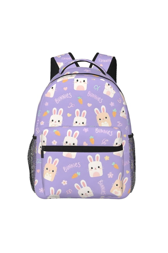 Lavender Rabbit Carrot Lightweight Casual Backpack Travel Daypack for Women Men Work Hiking Gift