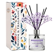 Lavender Reed Diffuser 50ml Set | Free 4 Fiber Reed Sticks | Stress Relief & Aromatherapy | Long-Lasting, Smoke-Free Air Freshener for Home, Bedroom and Office | Ideal for Gifting