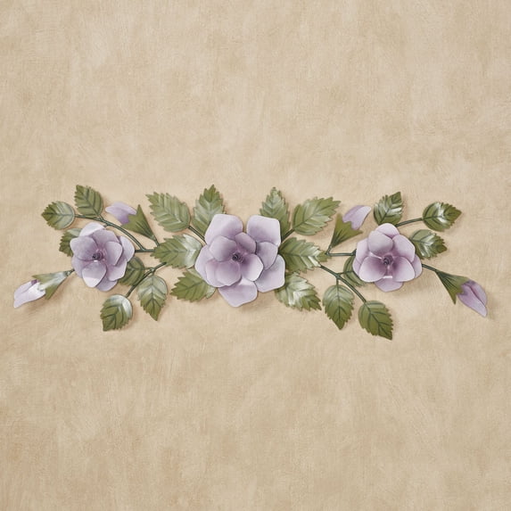 Lavender Rose Swag Indoor Outdoor Metal Wall Topper