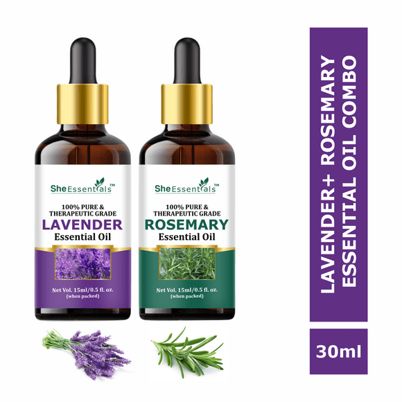Lavender & Rosemary Essential Oil 100% Natural Pure for Hair, Skin For Man And Woman