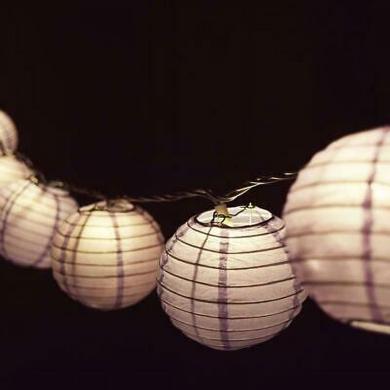 Lavender Round Paper Lantern Party String Lights (4" Lanterns, 8FT