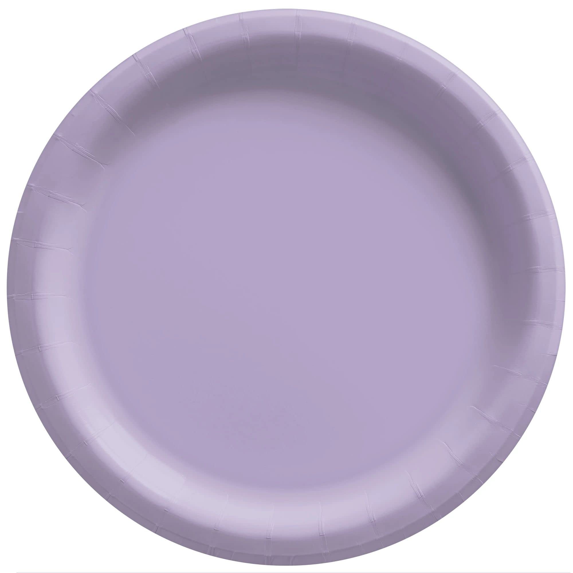 Lavender Round Paper Plates - 10" (50 Pc) - Perfect for Parties, Picnics, & Everyday Meals