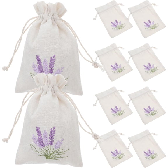 Lavender Sachet Bags: 10pcs Cotton Drawstring Bags Empty Perfume Pouches Sachets Small Jewelry Pouch Wedding Favor Bag for Buds -