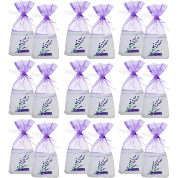 Lavender Sachet Bags 25 Pack Lavender Sachet Bags Empty Pouches for Buds Rose Organza Gauze (Light Purple)