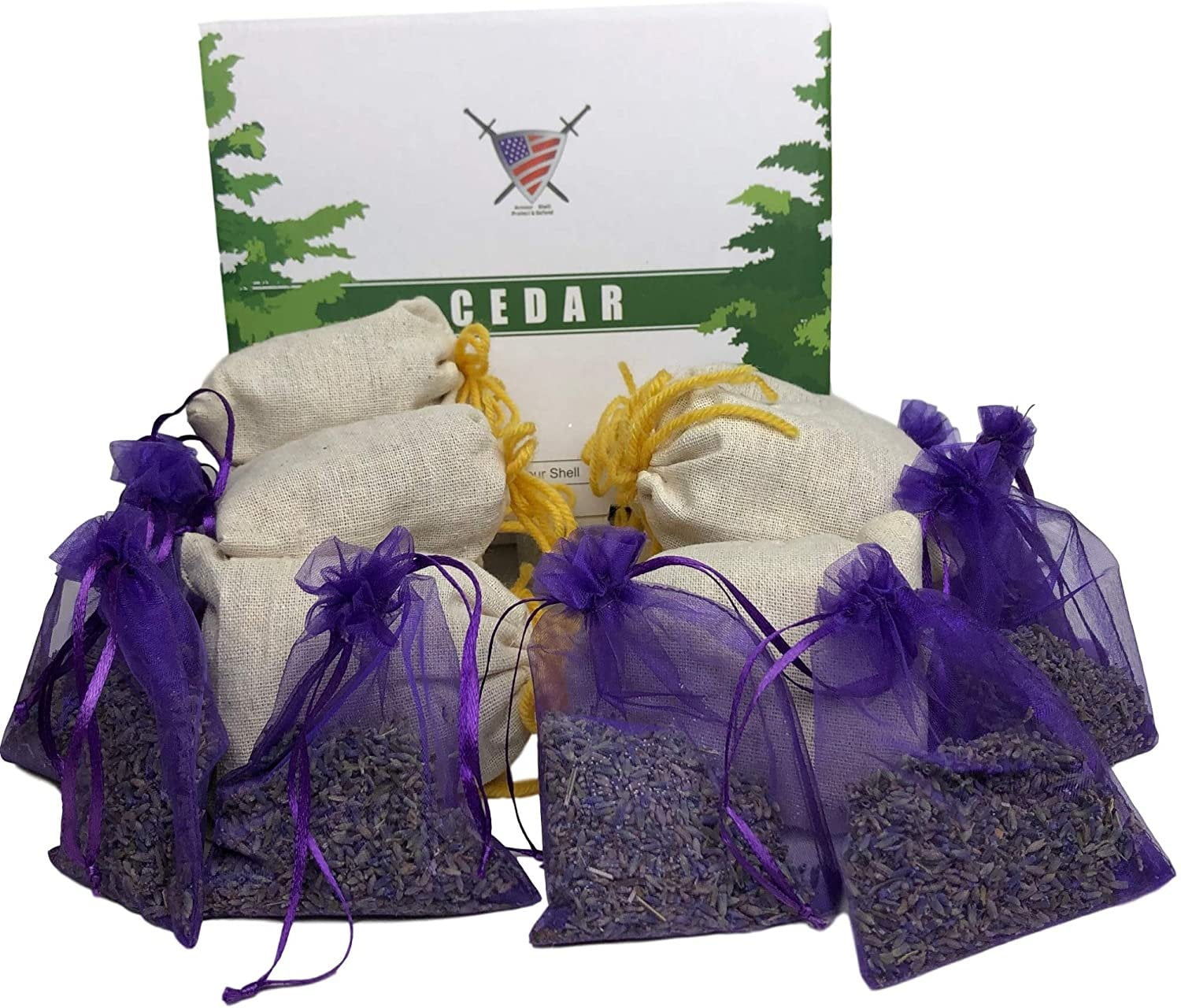 10 Cedar and 10 Lavender Sachet Bags, Fully Stuffed Sachets, Perfect for  Closets, Drawers, Cars, Gym Bags
