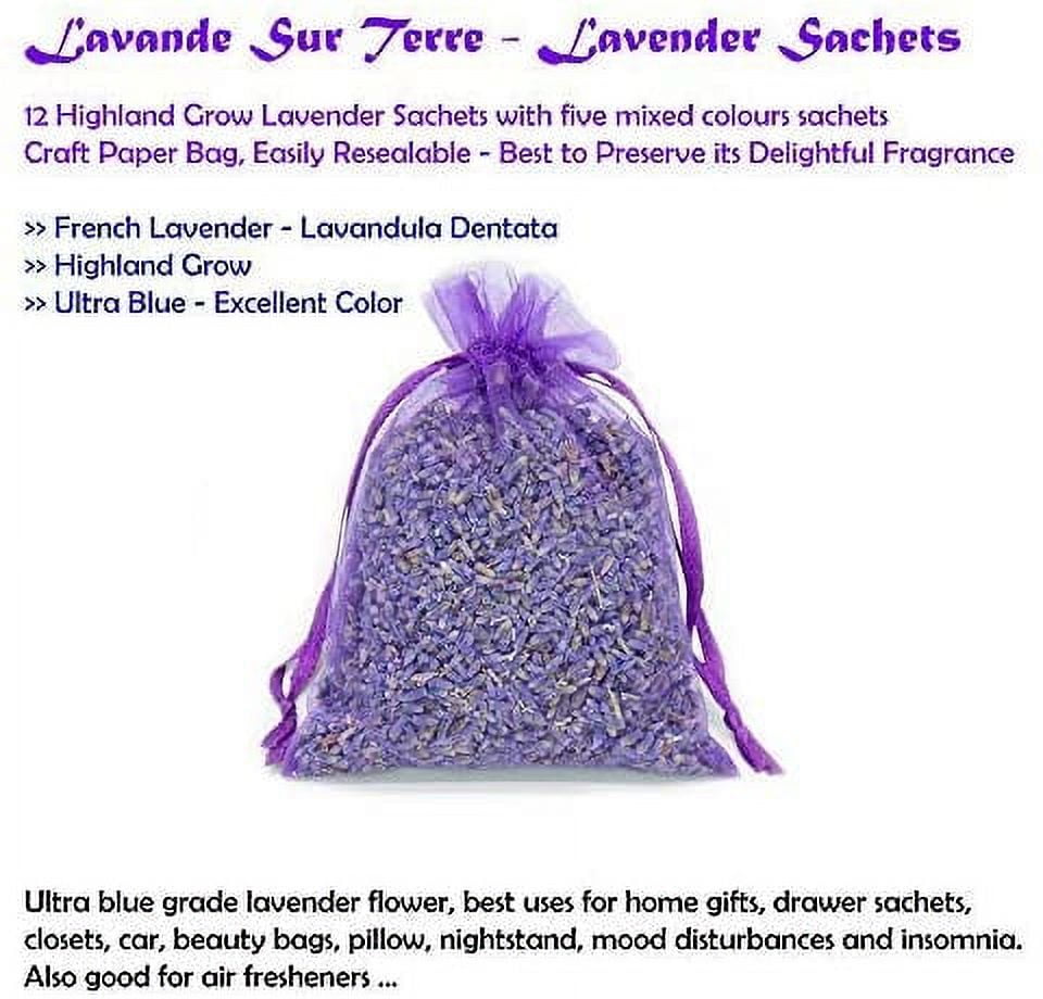 Lavender Flower Buds Sachets - 18 Packs 100% Natural Dried Lavender Flowers for Home Fragrance Drawers Freshener