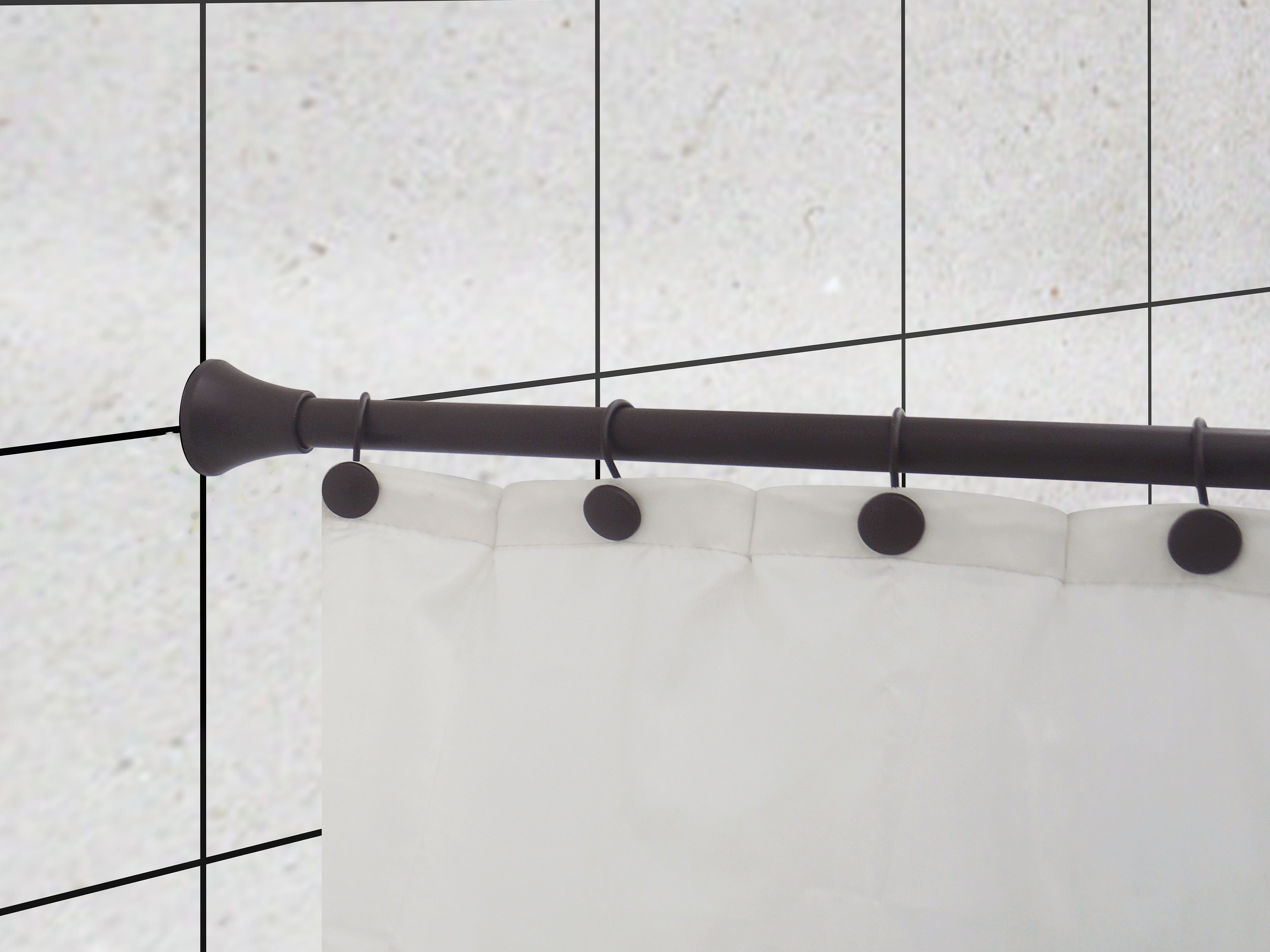 Lavender & Sage Adjustable Orb Shower Curtain Rod Set with 12 Hooks, 42" - 72"