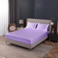 Lavender Satin Fitted Sheet King Size Fitted Bed Sheet, Deep Pocket