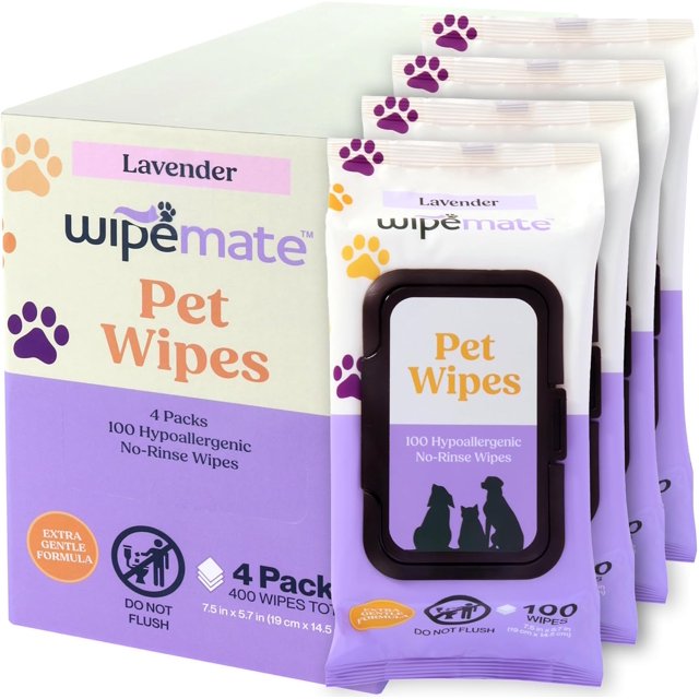 Lavender Scent Premium Dog & Cat Pet Wipes Cleans Pet Paws, Ears, Fur