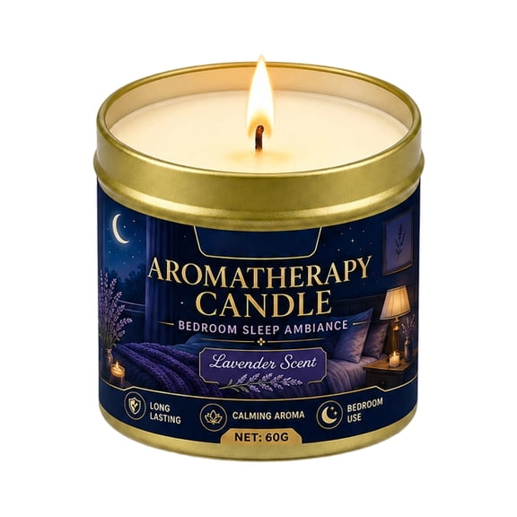 Lavender Scented Aromatherapy Candle for Sleep and Relaxation, Calming Wax Candle for Home Decor and Gift Giving