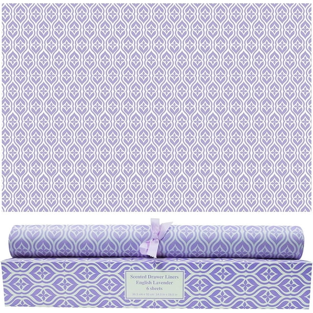Lavender Scented Drawer Liners, 6 Sheets Fragrant Paper Liners Non