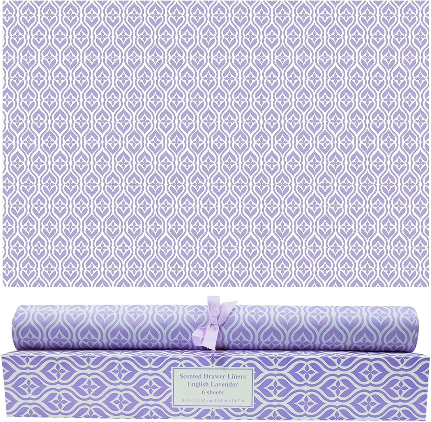 Geosar Scented Drawer Liners - 10 Sheets, Purple Flower Pattern, 19.5" X  14", Non-Adhesive Liner Paper For Dressers & Shelves