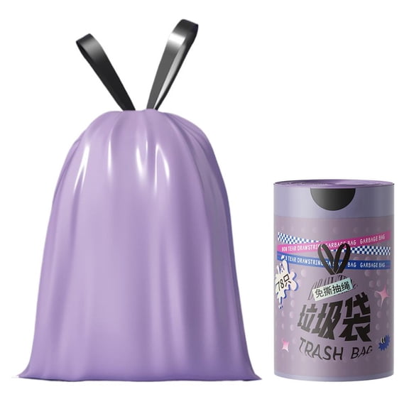 Lavender Scented Large Garbage Bags,Trash Bags 10 gallon Drawstring For Bathroom,Office,Bedroom,Car,Suitable, 78 Counts