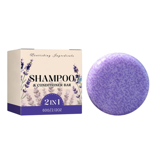 Lavender Shampoo Bar Solid Hair & Conditioner Effect 60G Plastic Jar